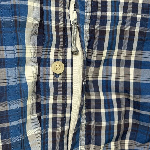 LL Bean Button Up Shirt Mens XL Blue Plaid Mesh Fishing Shirt Outdoors 509459 - Picture 3 of 12